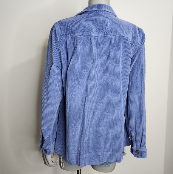 LL Bean Comfort Corduroy Relaxed Shirt Jacket Shacket Size M In Larkspur - Picture 11 of 16
